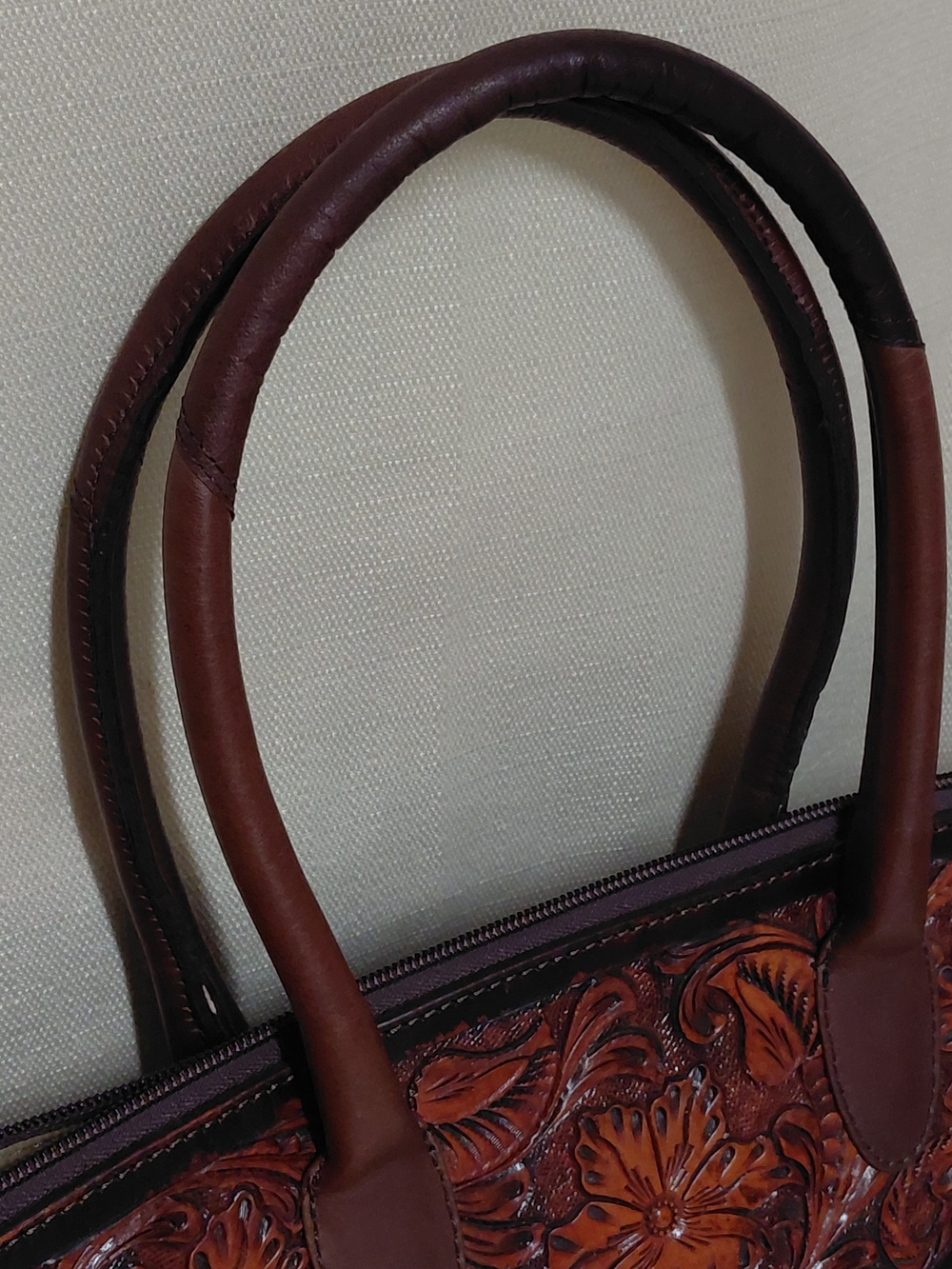 American Darling Brown Tooled Leather & Leopard Hair On *Concealed Carry Bag NWT - Picture 13 of 16